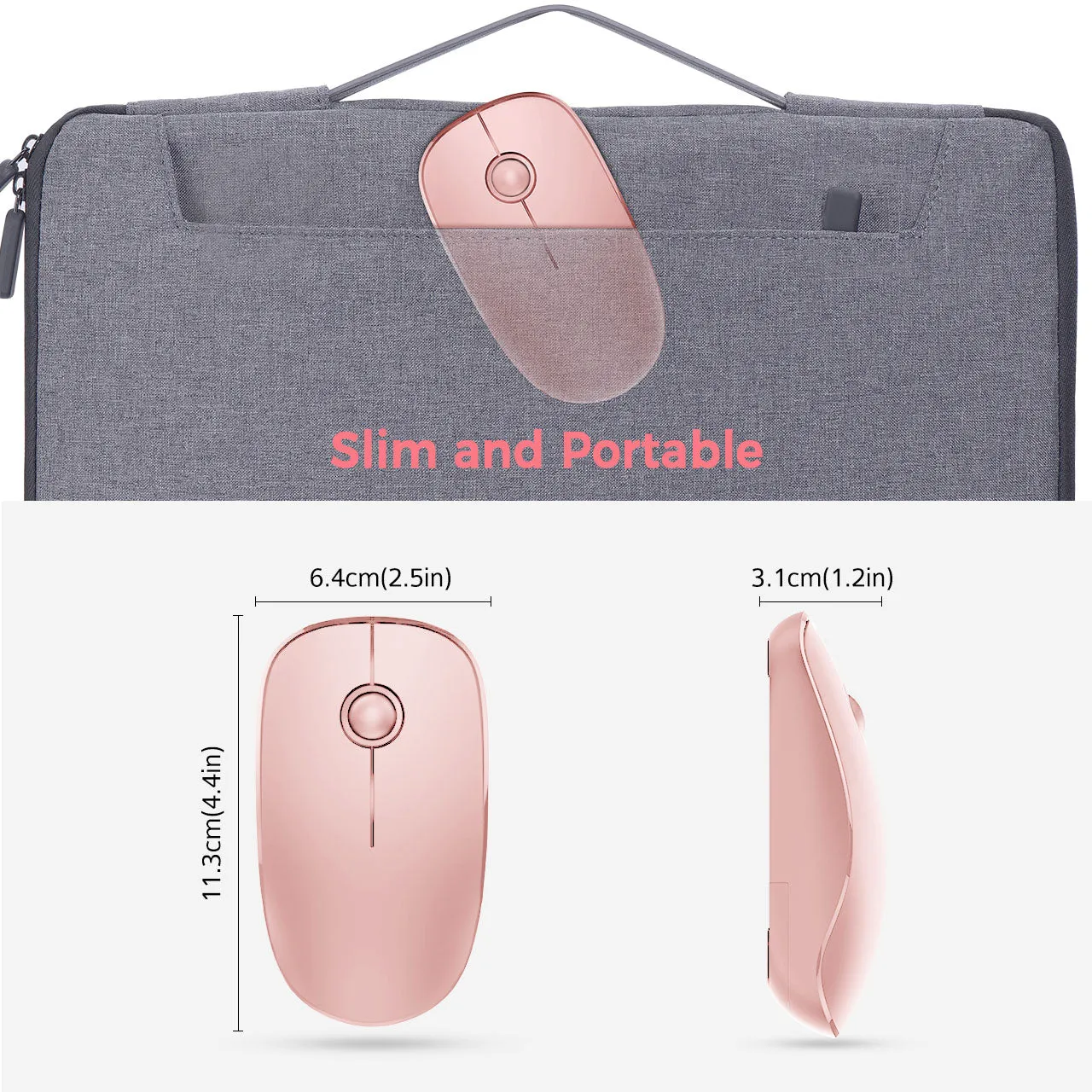 071 2.4G Slim Wireless Mouse Pink