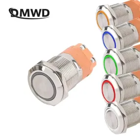 15A Hevay Duty Metal Push Button Switches With LED Ring Annular 19mm