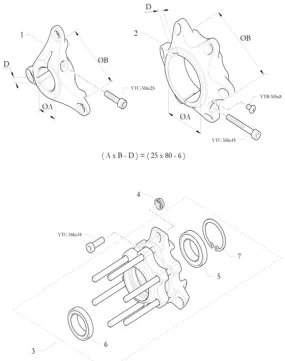 2. 2988.00.07 Birel 40mm Brake Disc Hub, Fixed HQ
