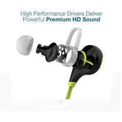 2 PACK: Laud Sports Wireless Bluetooth Sweat-proof Earphones w/ Built-In Mic for Calls or Song Selection