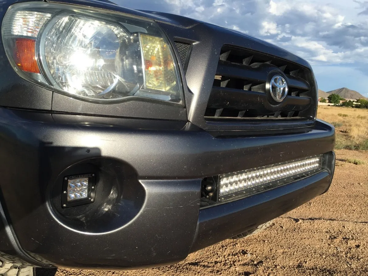 2005-2011 TOYOTA TACOMA LED FOG LIGHT POD REPLACEMENTS BRACKETS KIT BY CALI RAISED LED