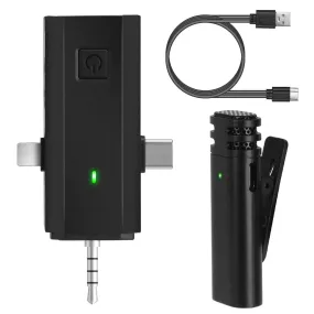 3-in-1 Wireless Clip On Microphone Omnidirectional Noise Reduction Plug
