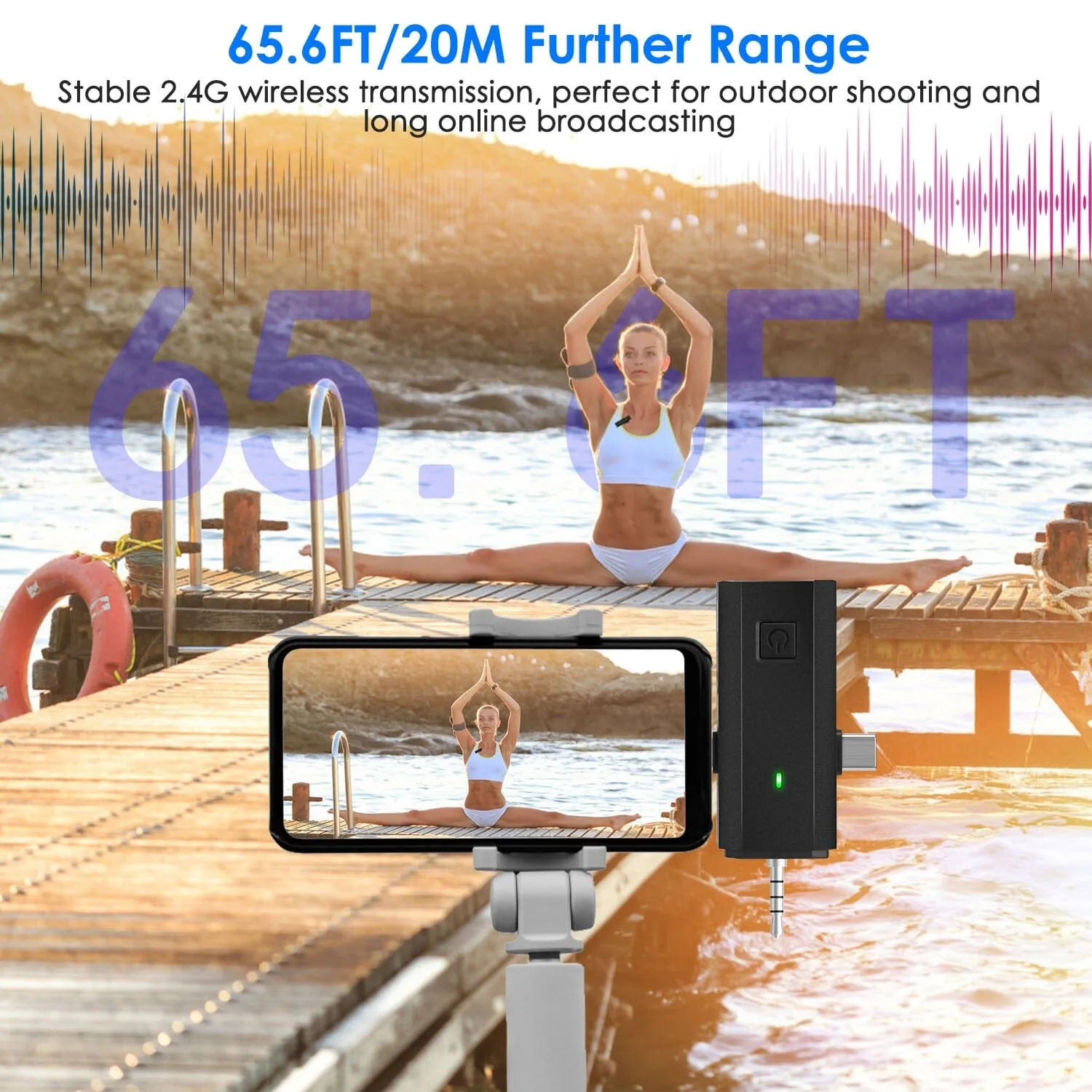 3-in-1 Wireless Clip On Microphone Omnidirectional Noise Reduction Plug