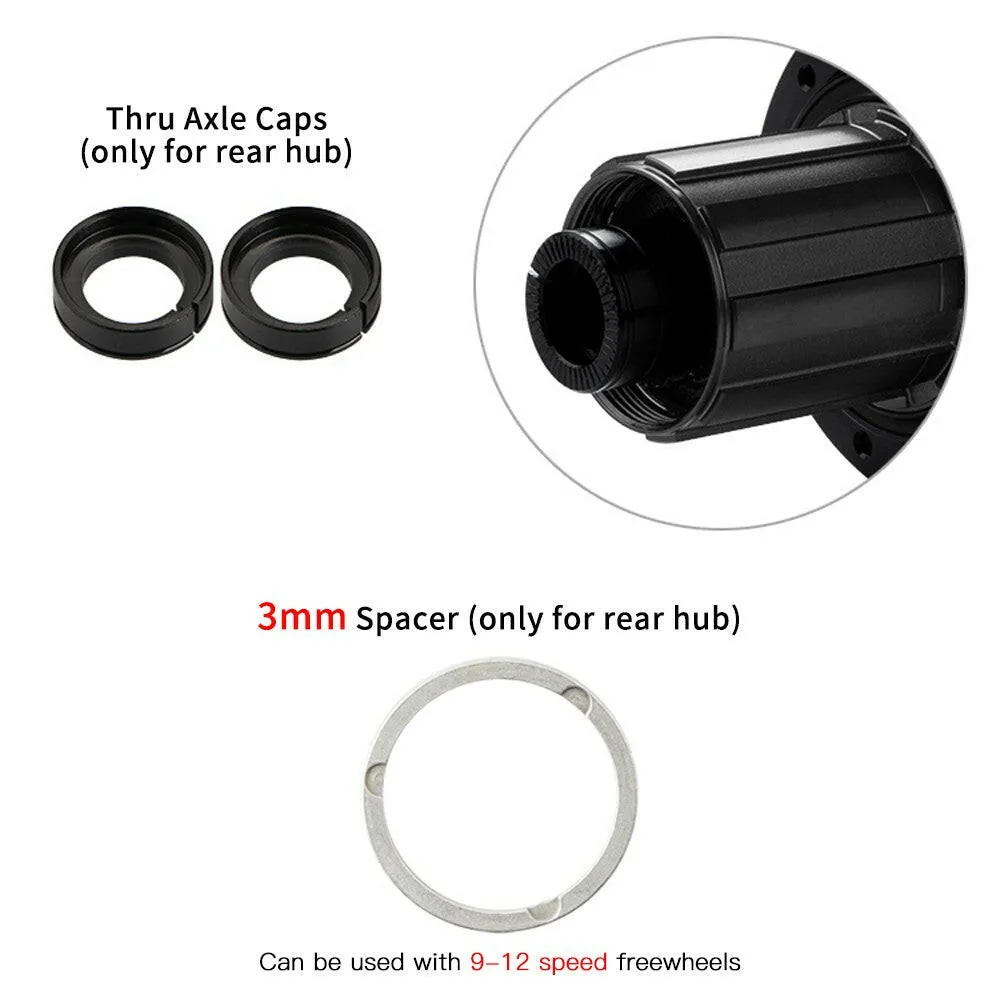 32 Hole Bicycle Hub Carbon Fiber MTB Mountain Bike Front & Rear Disc Brake Hubs