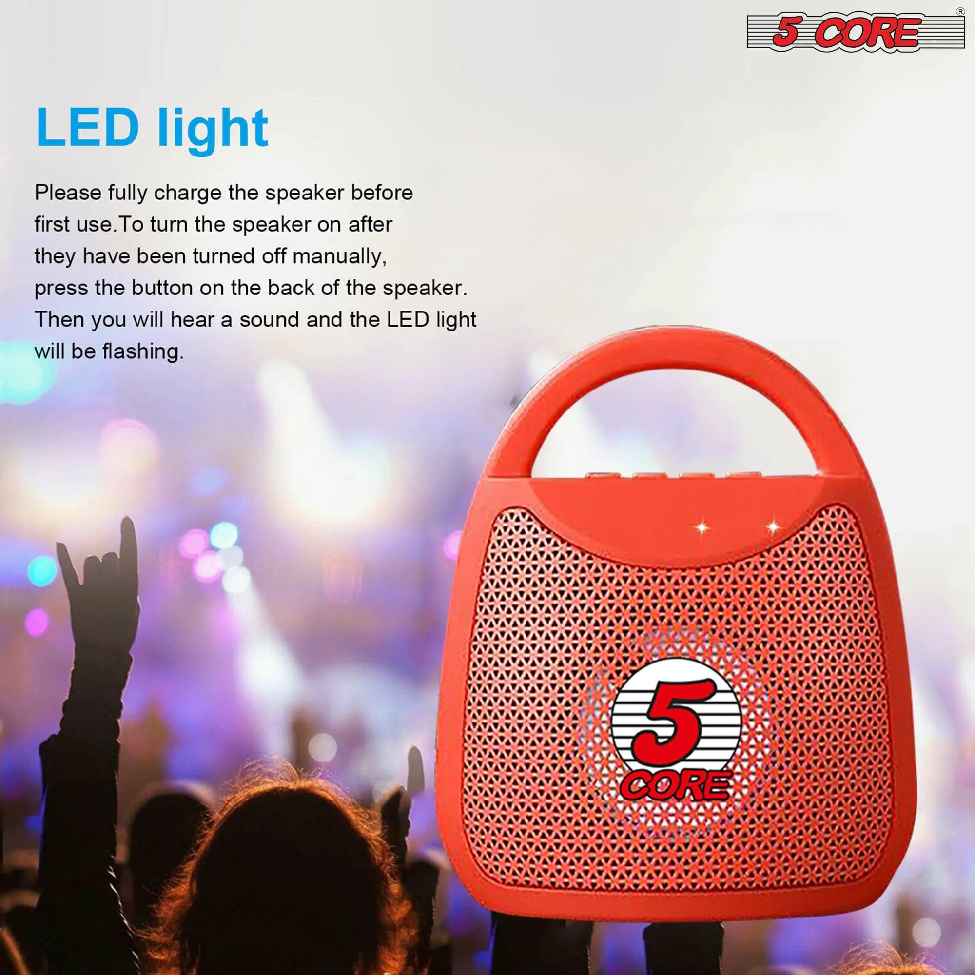 5 Core 4" Portable Bluetooth Speaker Outdoor Wireless Mini Speakers