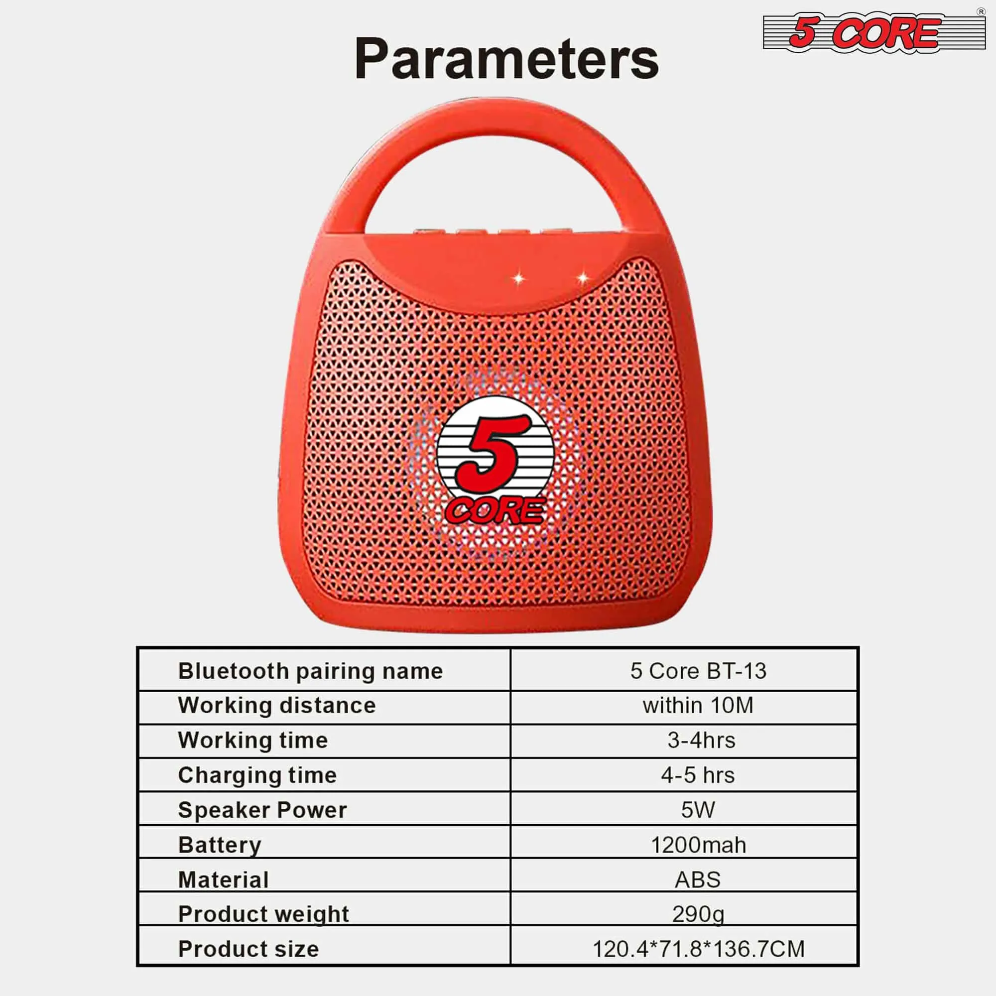 5 Core 4" Portable Bluetooth Speaker Outdoor Wireless Mini Speakers
