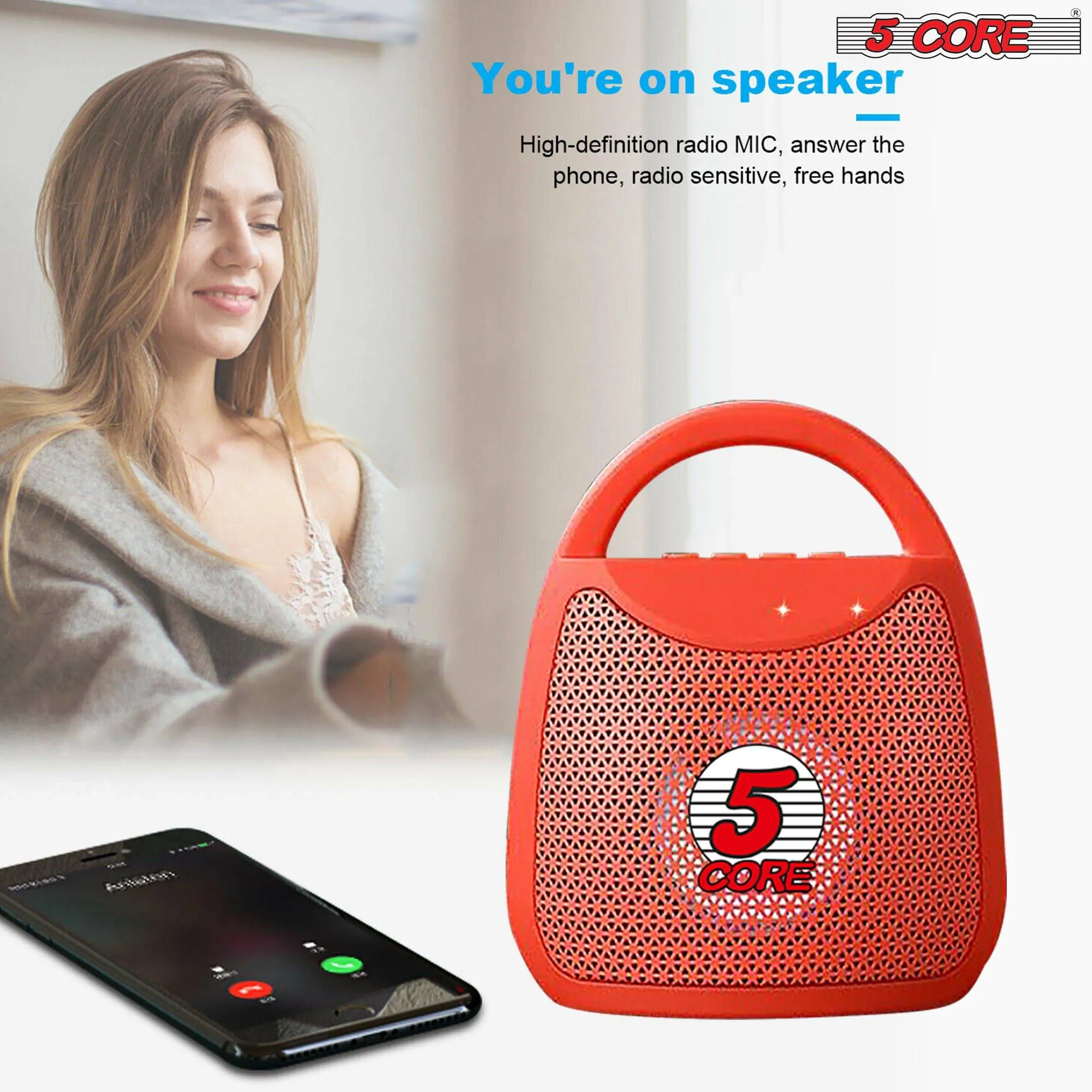 5 Core 4" Portable Bluetooth Speaker Outdoor Wireless Mini Speakers