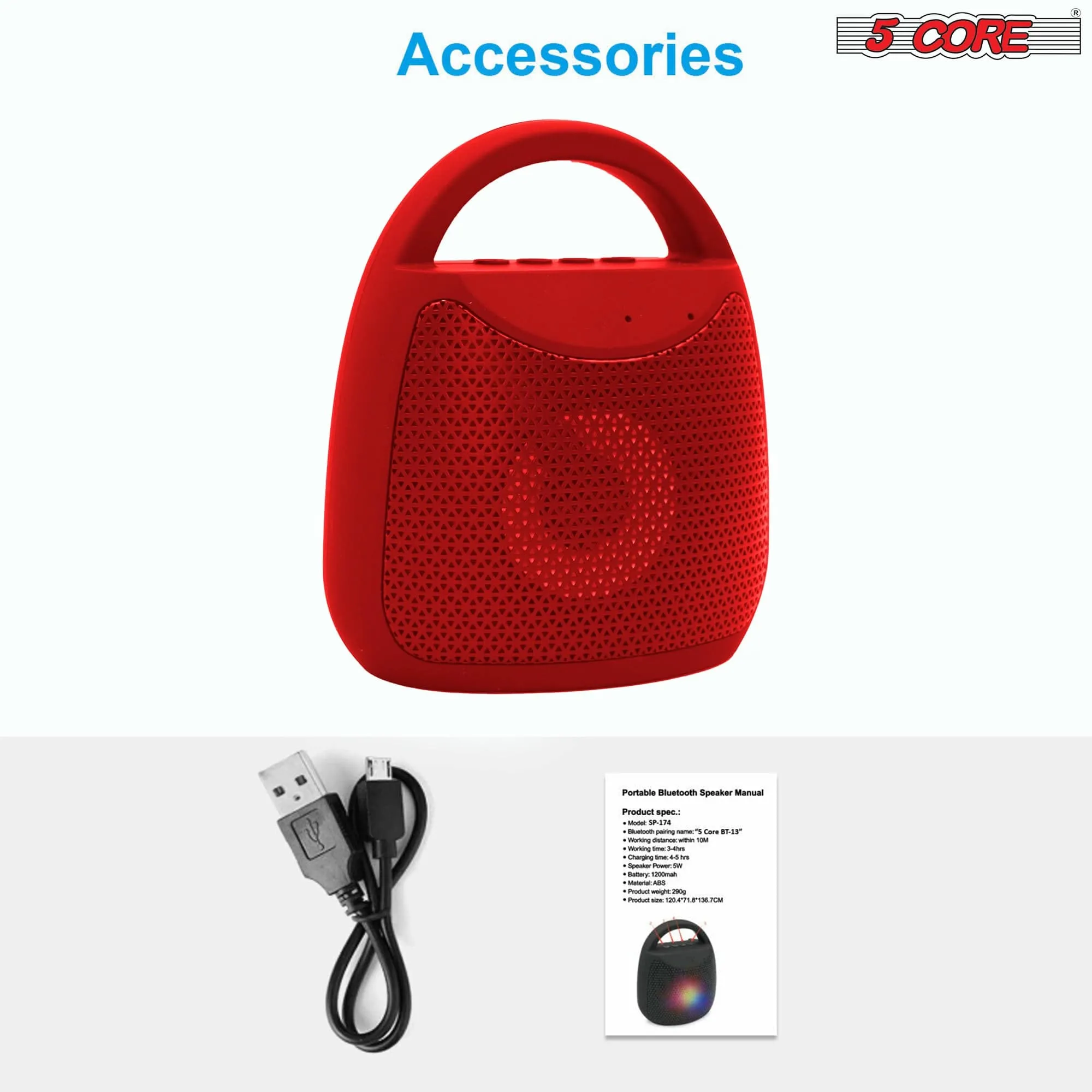 5 Core 4" Portable Bluetooth Speaker Outdoor Wireless Mini Speakers