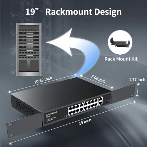 5 Port Gigabit PoE Switch,AUMOX PRO SG305P 4 Port PoE Gigabit Ethernet Unmanaged with 1 Uplink Gigabit Ports 78W,Plug and Play,Sturdy Metal Fanless Vlan Network Switch 802.3af/at,Desktop or Wall Mount