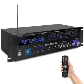 6 Channel Bluetooth Home Theater Amplifier - Built-In Cooling Fan With & Radio Antenna, Bt/Fm/Optical/Coaxial/Hdmi & Dual 10 Band Eq, 2000 Watts Peak Power