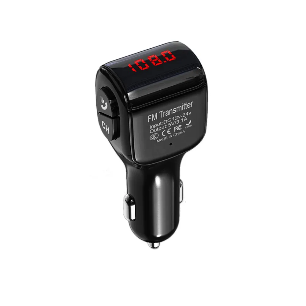 A01 Car Wireless Bluetooth MP3 Player Dual USB Charger Fast Charging FM Transmitter Hands-Free Phone Car Kit