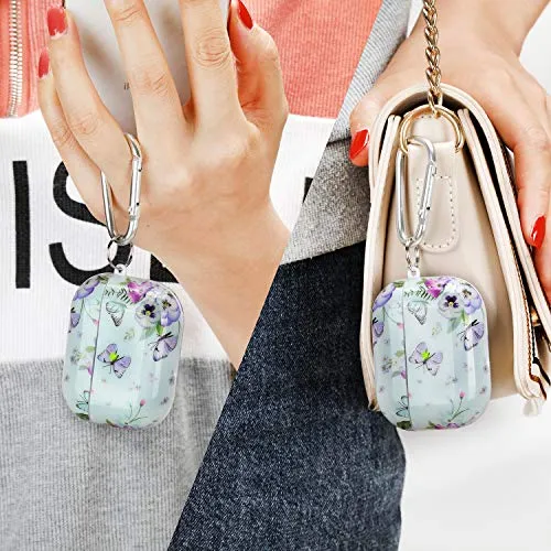 AirPods Pro 2nd Generation/1st Generation Case-KOREDA Cute Printed Design Hard Case for Airpods Pro 2, Shockproof Protective Cover for Airpods Pro (2023/2022/2019) with Keychain for Girls Women Men