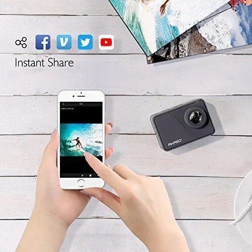 AKASO V50 Pro Native 4K30fps 20MP WiFi Action Camera with EIS Touch Screen 100 feet Waterproof Camera Web Camera Support External Mic Remote Control Sports Camera with Helmet Accessories Kit