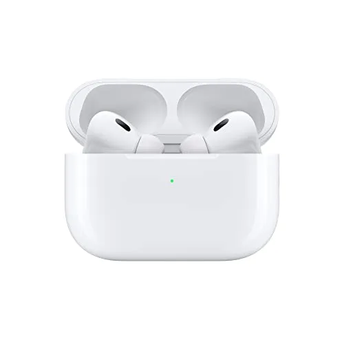 Apple AirPods Pro (2nd Generation) Wireless Earbuds, Up to 2X More Active Noise Cancelling, Adaptive Transparency, Personalized Spatial Audio, MagSafe Charging Case, Bluetooth Headphones for iPhone