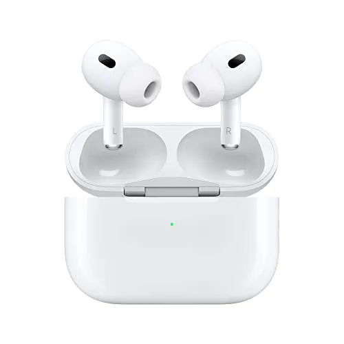 Apple AirPods Pro (2nd Generation) Wireless Earbuds, Up to 2X More Active Noise Cancelling, Adaptive Transparency, Personalized Spatial Audio, MagSafe Charging Case, Bluetooth Headphones for iPhone