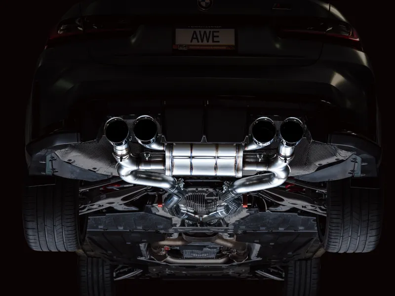 AWE SwitchPath Catback Exhaust for BMW G8X M3/M4 - Chrome Silver Tips