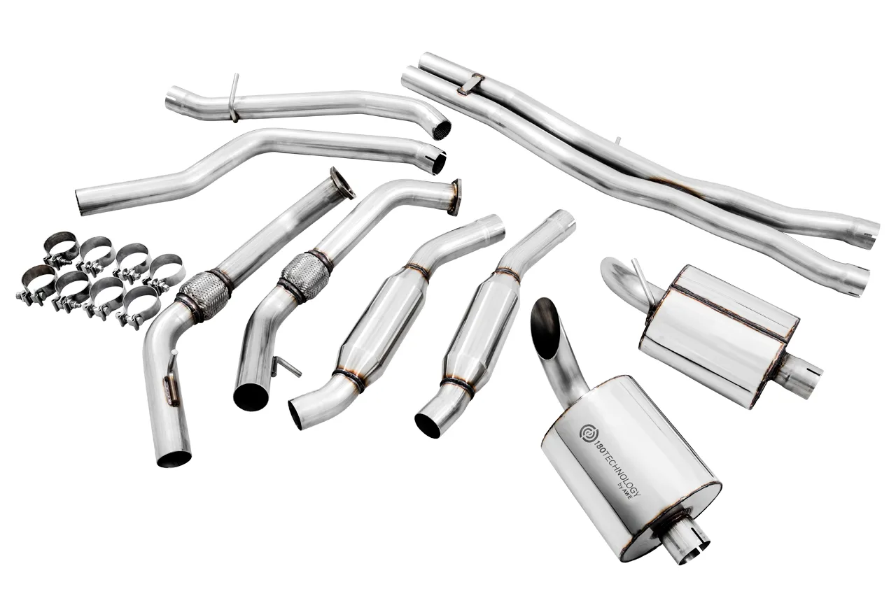 AWE Touring Edition Exhaust for Audi B9 SQ5 - Resonated - No Tips (Turn Downs)