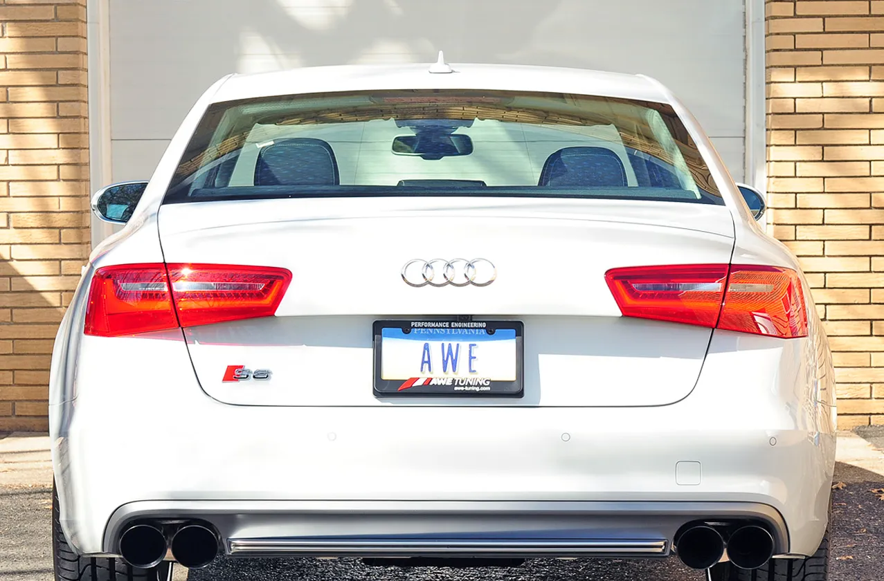 AWE Touring Edition Exhaust for Audi C7 S6 4.0T - Diamond Black Tips