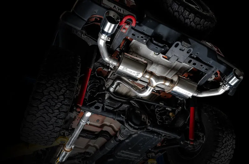 AWE Tread Edition Axle-Back Exhaust (Dual Rear Exit, Polished Tips): Jeep Wrangler JL 2018 - 2024 (2.0L I4 / 3.6L V6)