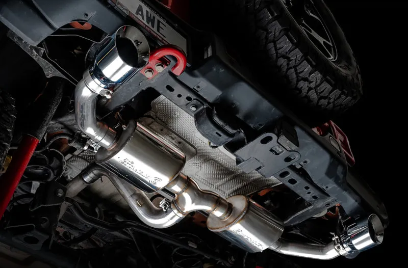 AWE Tread Edition Axle-Back Exhaust (Dual Rear Exit, Polished Tips): Jeep Wrangler JL 2018 - 2024 (2.0L I4 / 3.6L V6)