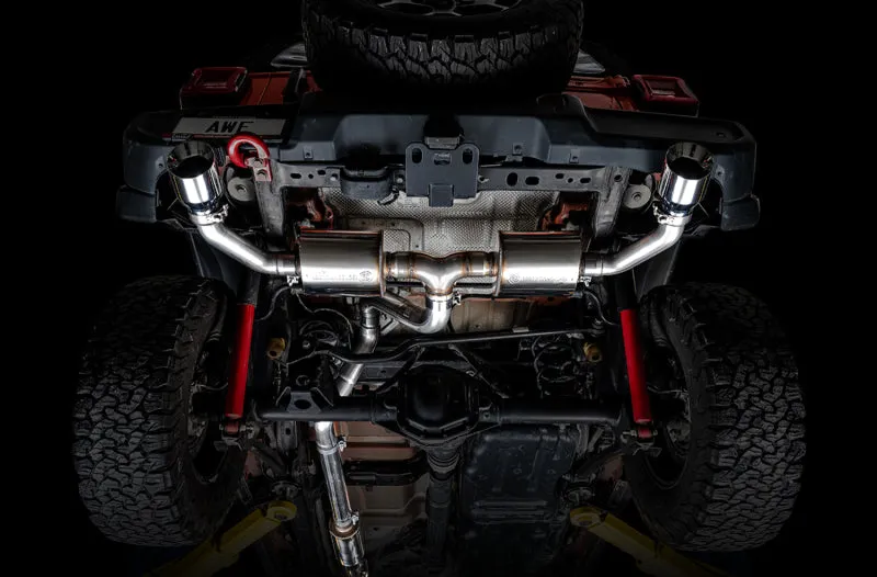 AWE Tread Edition Axle-Back Exhaust (Dual Rear Exit, Polished Tips): Jeep Wrangler JL 2018 - 2024 (2.0L I4 / 3.6L V6)