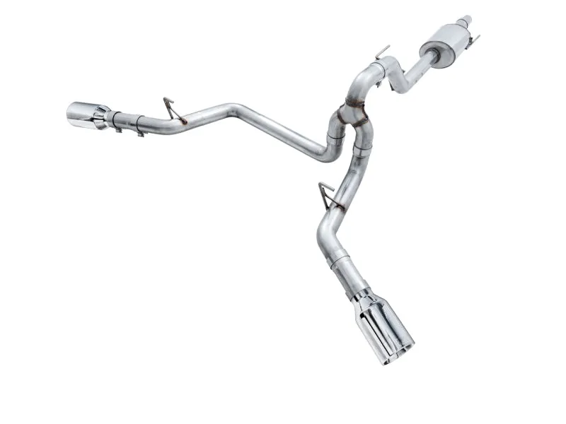 AWE Tuning 2015  Ford F-150 0FG Dual Exit Performance Exhaust System w/5in Chrome Silver Tips