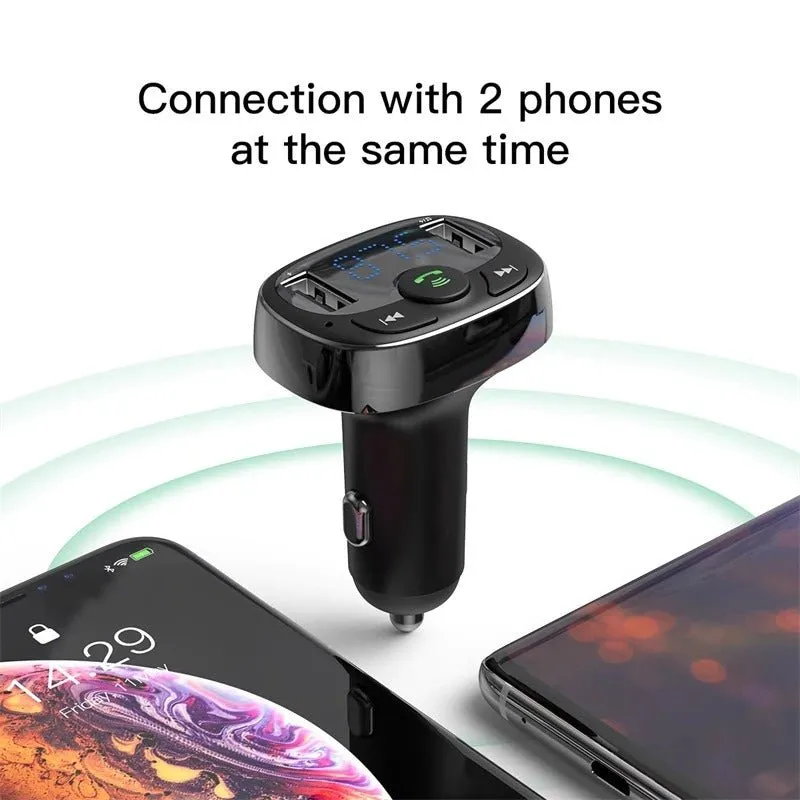 Baseus Handsfree Wireless Bluetooth FM Transmitter MP3 Music Player Dual USB Car Charger For iPhone Samsung Nokia Oppo Google Motorola