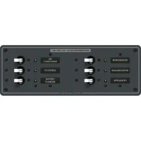 Blue Sea 8097 AC 6 Position Toggle Circuit Breaker Panel - White Switches [8097]
