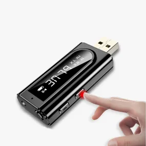 Bluetooth 5.0 Audio Wireless Receiver Transmitter Adapter Black MP3 Player AUX FM Dual Output TF USB 3.5Mm Jack for TV PC Car Kit