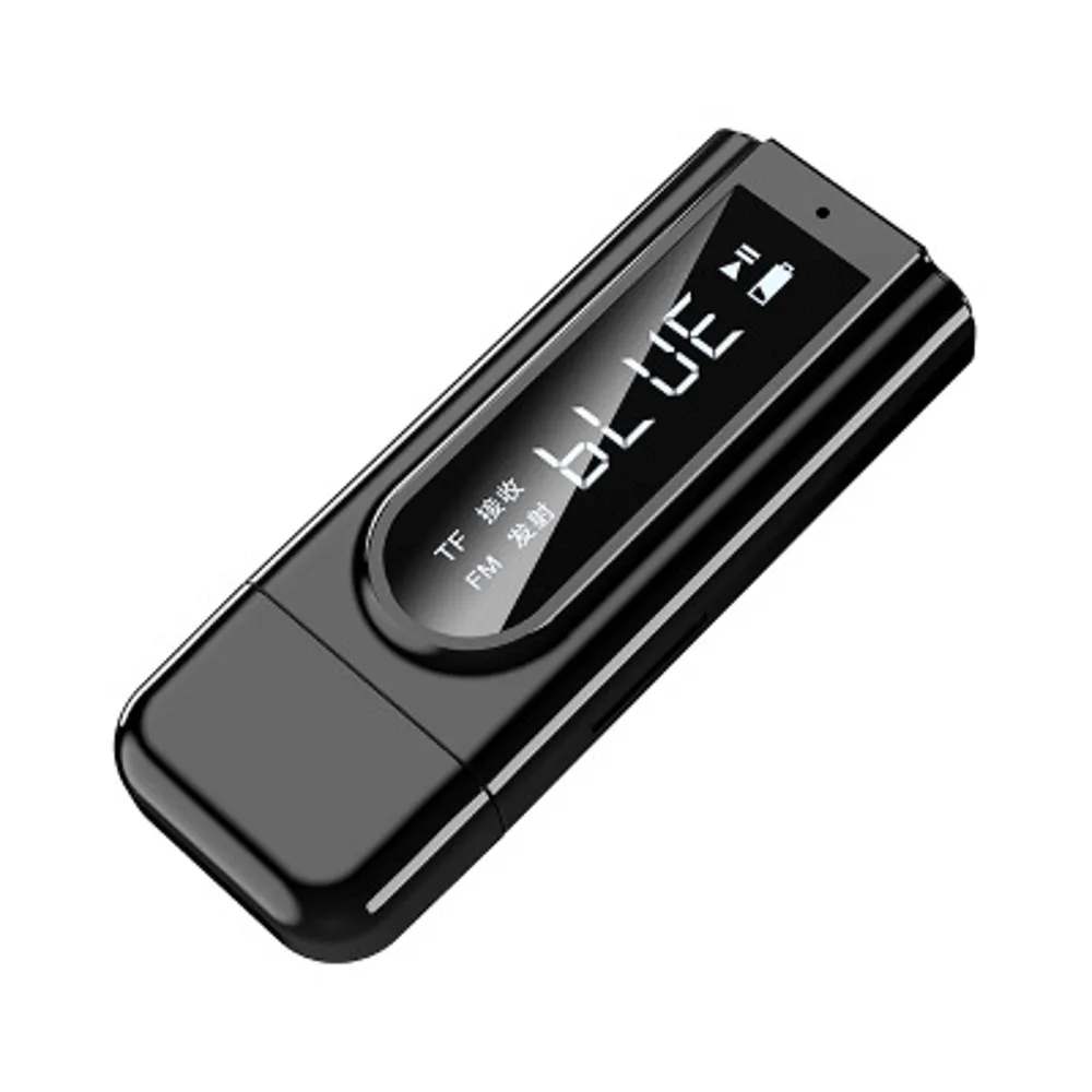 Bluetooth 5.0 Audio Wireless Receiver Transmitter Adapter Black MP3 Player AUX FM Dual Output TF USB 3.5Mm Jack for TV PC Car Kit