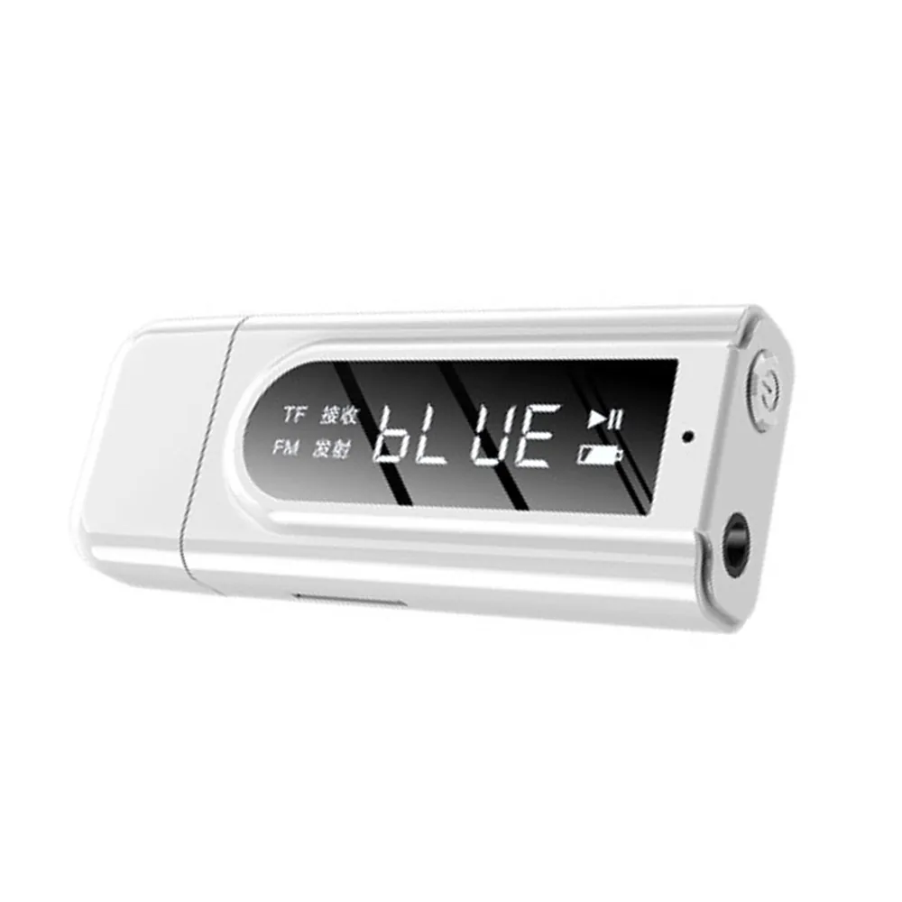 Bluetooth 5.0 Audio Wireless Receiver Transmitter Adapter White MP3 Player AUX FM Dual Output TF USB 3.5Mm Jack for TV PC Car Kit