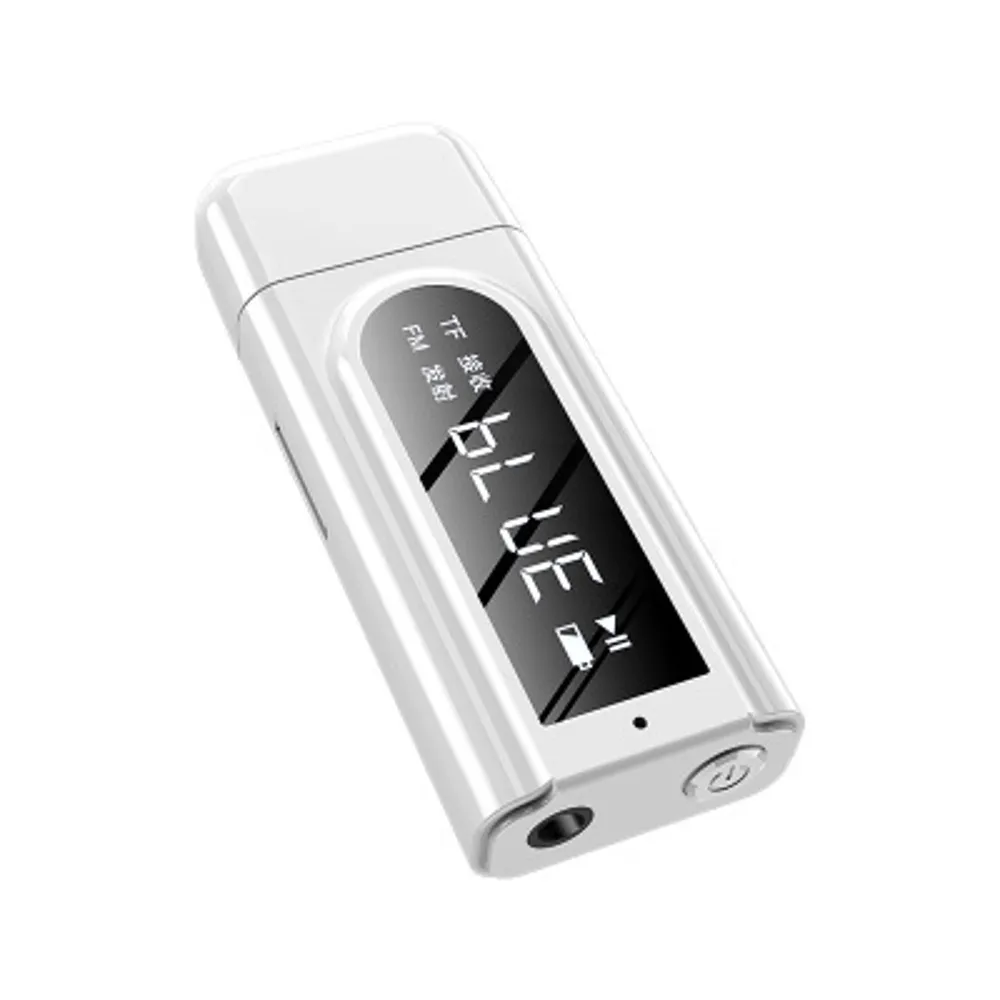 Bluetooth 5.0 Audio Wireless Receiver Transmitter Adapter White MP3 Player AUX FM Dual Output TF USB 3.5Mm Jack for TV PC Car Kit