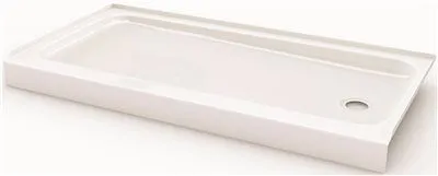 Bootz Industries Showercast Shower Base With Left Hand Drain' Porcelain On Steel' White' 60 In. X 30 In.
