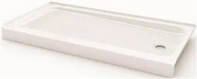 Bootz Industries Showercast Shower Base With Left Hand Drain' Porcelain On Steel' White' 60 In. X 30 In.