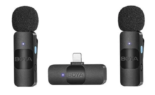 Boya Ultra Compact 2.4GHz Wireless Microphone with Dual Transmitter for iOS (BY-V2)-FT3T