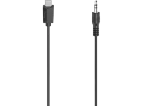 Cable audio - Hama 00200729, 0.75 m, USB-C, Jack de 3.5 mm, Transmisión HiFi, Negro
