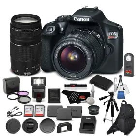 Canon EOS Rebel T6 Digital SLR Camera Bundle with EF-S 18-55mm f/3.5-5.6 IS II Lens   EF 75-300mm f/4-5.6 III Telephoto Zoom Lens   More