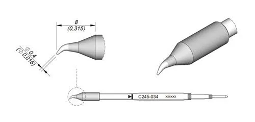Cartridge Bent Ø 0.4 S1-10PK