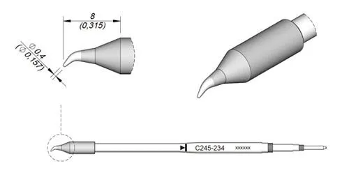 Cartridge Bent Ø 0.4 S1 L-10PK