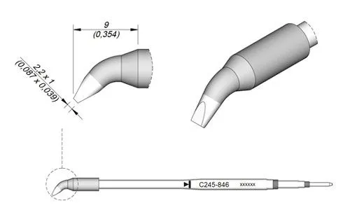 Cartridge Bent 2.2 x 1.0 L-10PK