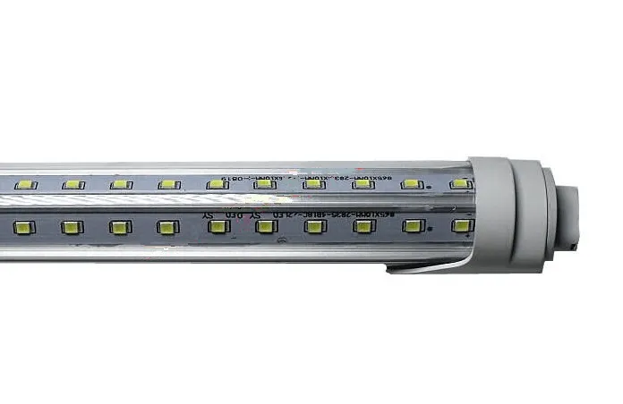 (CASE OF 25) R17d Rotating Ends T8 LED 8ft 72w 10,944 Lumens CLEAR LENS (NO RF) V-Series Dual-Row