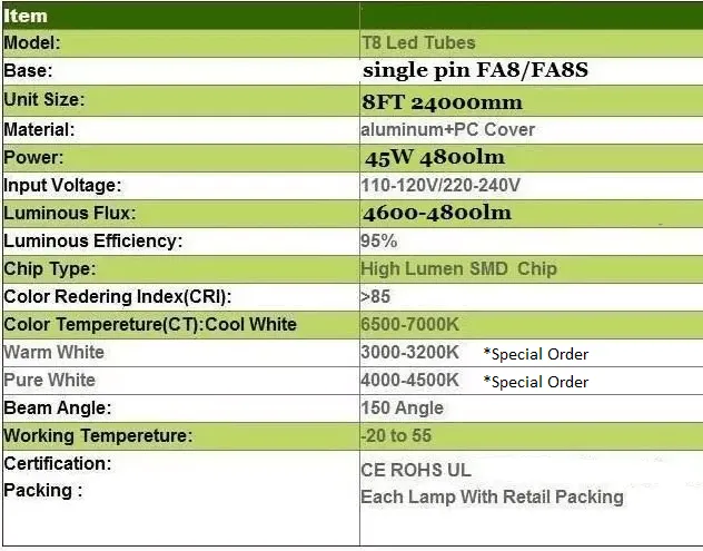 (CASE OF 25) R17d Rotating Ends T8 LED 8ft 72w 10,944 Lumens CLEAR LENS (NO RF) V-Series Dual-Row