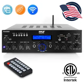 Compact Home Theater Amplifier Stereo Receiver With Bluetooth Wireless Streaming, Independent Mic Echo & Volume Control, Mp3/Usb/Sd/Aux/Fm Radio, Av Inputs (200 Watt)