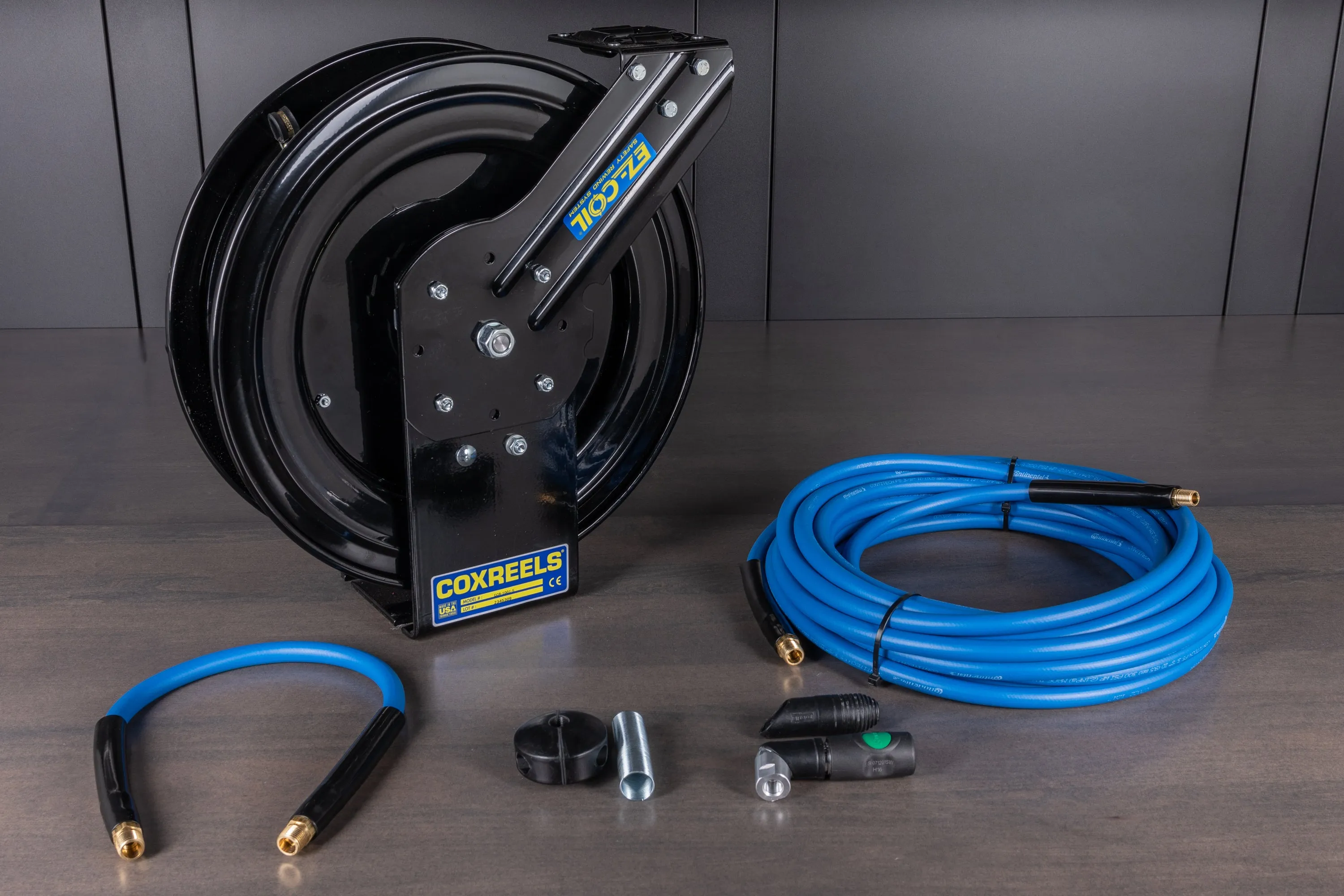Compressed Air Hose Reel Kit - Gloss Black