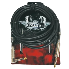 Crosssfire 10' / 3 Metre Instrument Cable with Straight-Angle Metal Jacks