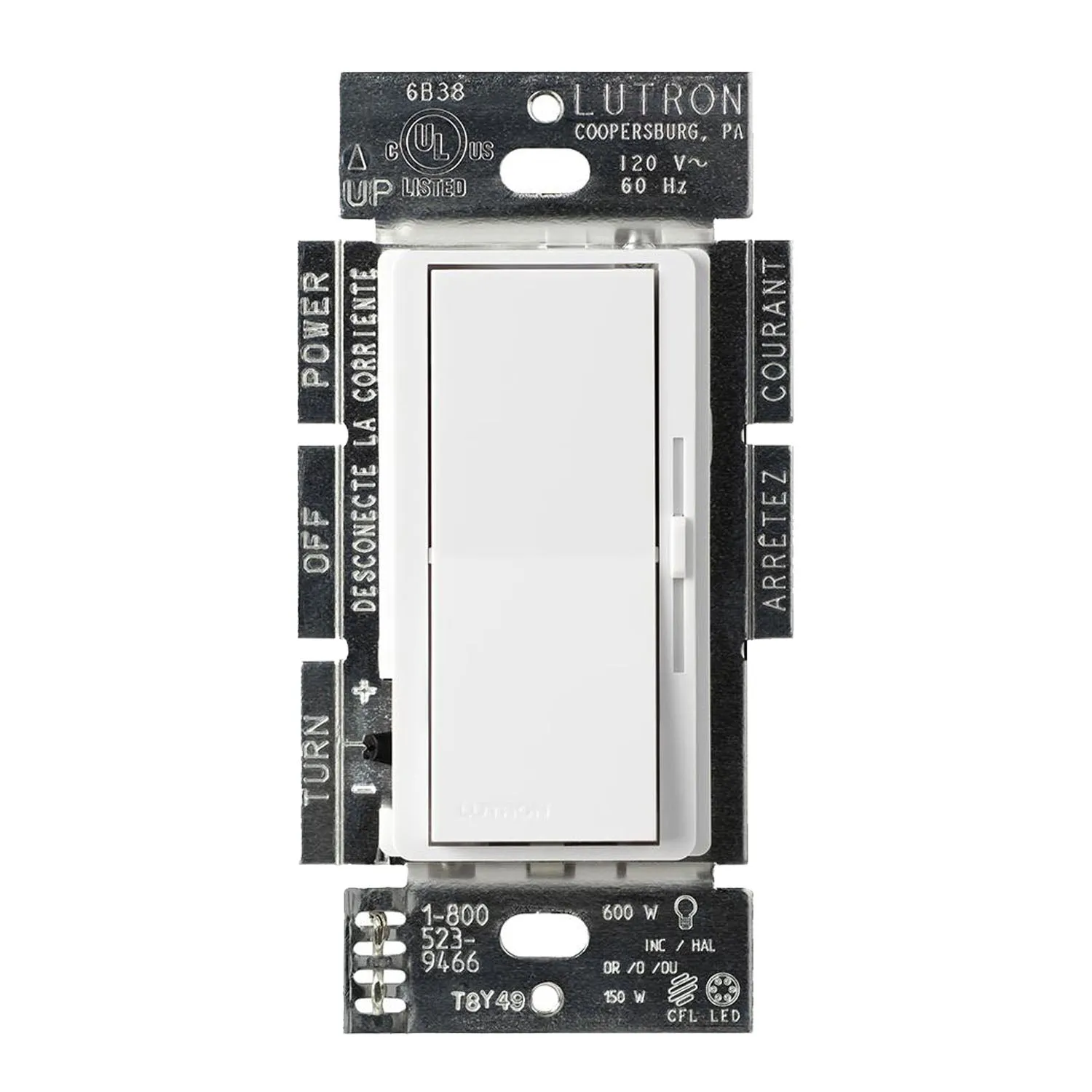 Diva LED  Dimmer Switch, 150-Watt, Single Pole or 3-Way, White