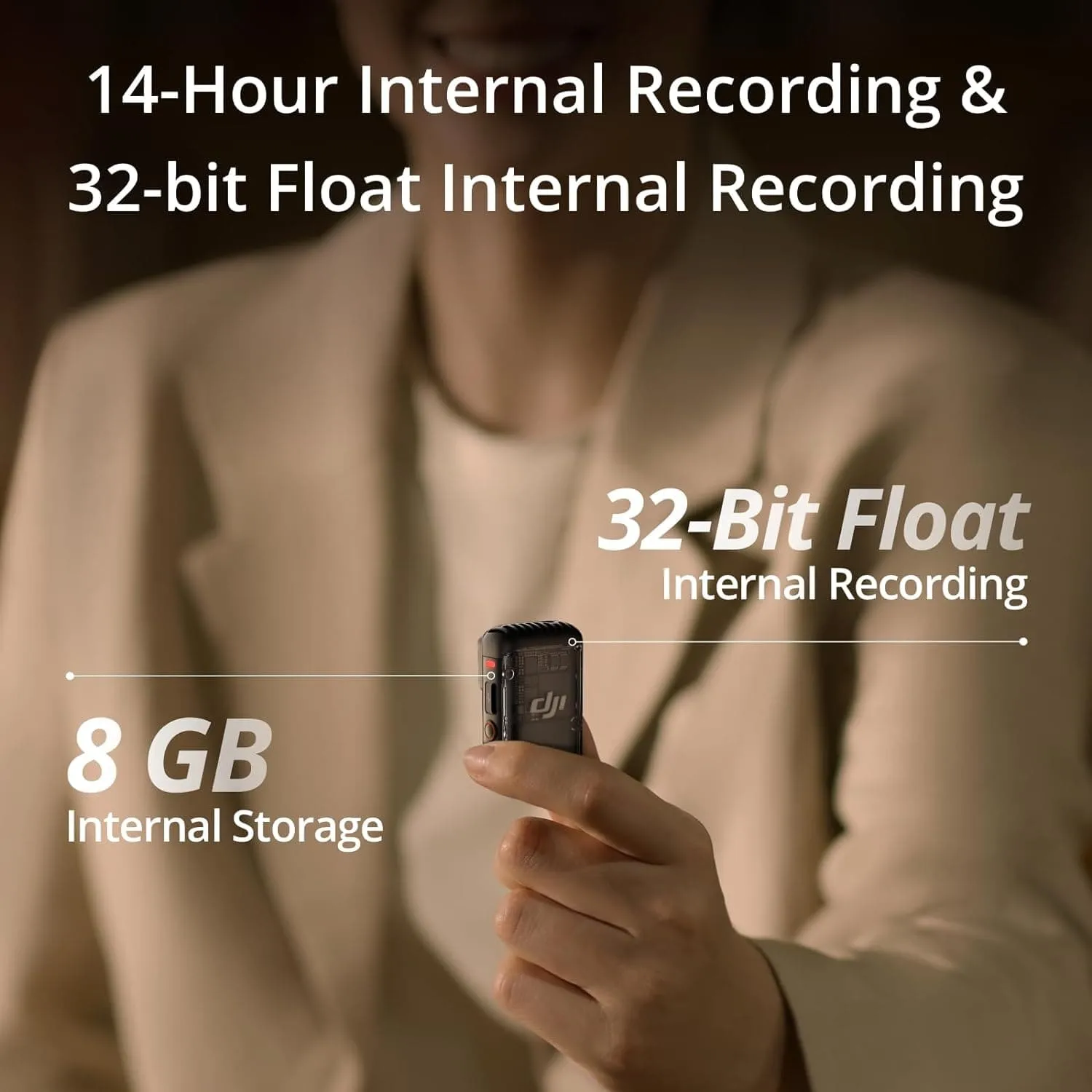 DJI Mic 2 Wireless Microphone Set: Intelligent Noise Cancelling, Includes 2 Transmitters, 1 Receiver, and Charging Case