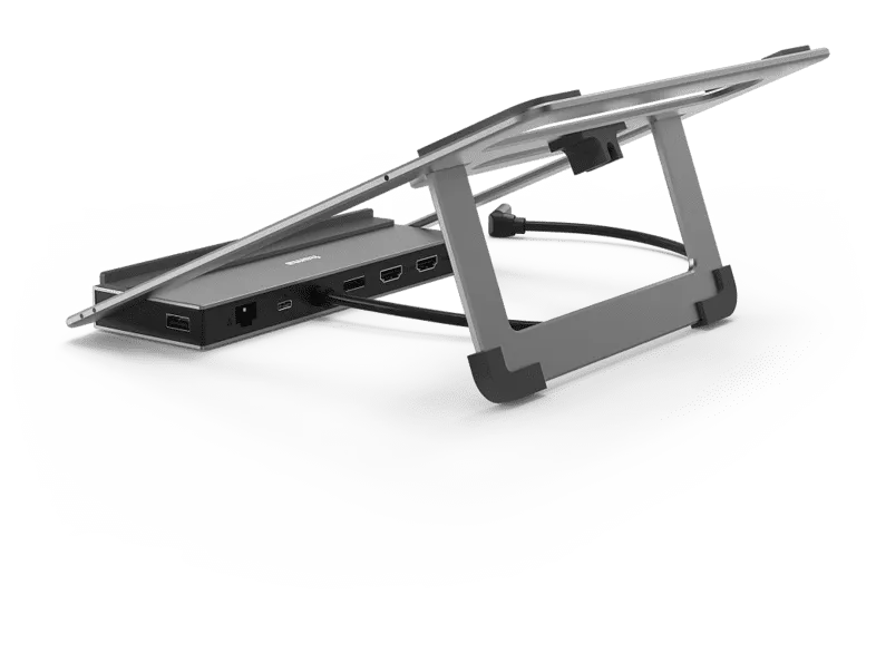 Docking station - Hama 00200139, 12 puertos en 1, Conector USB - C, Resolución 4K, Puerto de Audio de 3,5 mm, Gris