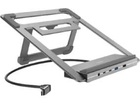 Docking station - Hama 00200139, 12 puertos en 1, Conector USB - C, Resolución 4K, Puerto de Audio de 3,5 mm, Gris