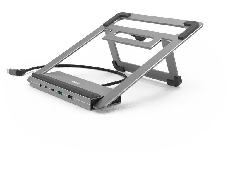 Docking station - Hama 00200139, 12 puertos en 1, Conector USB - C, Resolución 4K, Puerto de Audio de 3,5 mm, Gris